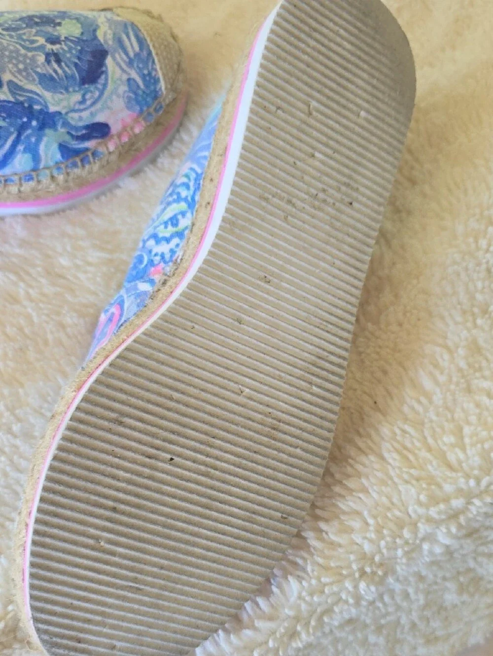 Lilly Pulitzer Blue Floral Canvas Espadrilles
